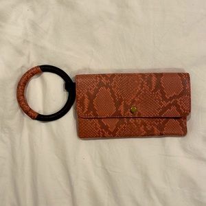 Pink Snakeskin Wristlet
